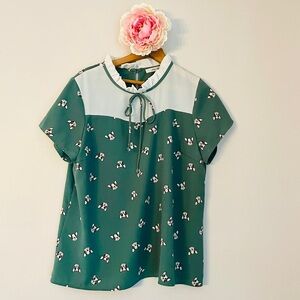 ModCloth Jessy B Frenchie Frenchy French Bulldog Top Dog Green 1X